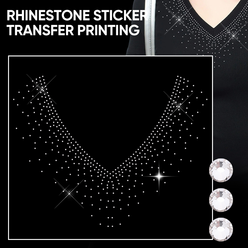 Hotfix Rhinestone Sheet - QIAO 1/2/4/6個入り Vネック グリッター ホットフィックス ラインストーン