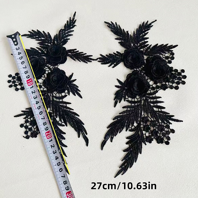 2 個/1 ペア刺繍縫製ドレスレースアップリケフラワーパッチ - Applique Patch Flower のレビューと価格
