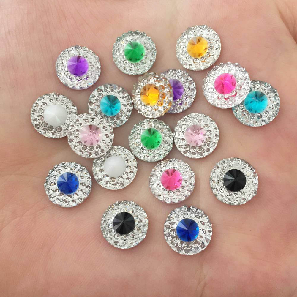 樹脂 10/12/16 ミリメートルダブルカラー凸クリスタル - Embellishment Glue Craft のレビューと価格