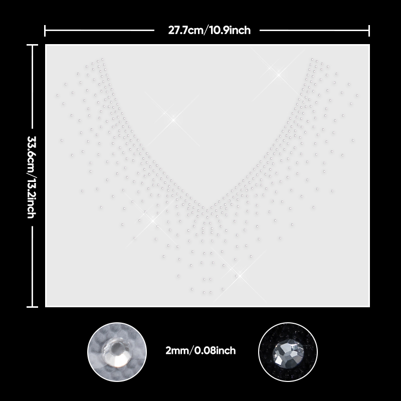 QIAO 1/2/4/6個入り Vネック グリッター ホット - Hotfix Rhinestone Sheet のレビューと価格