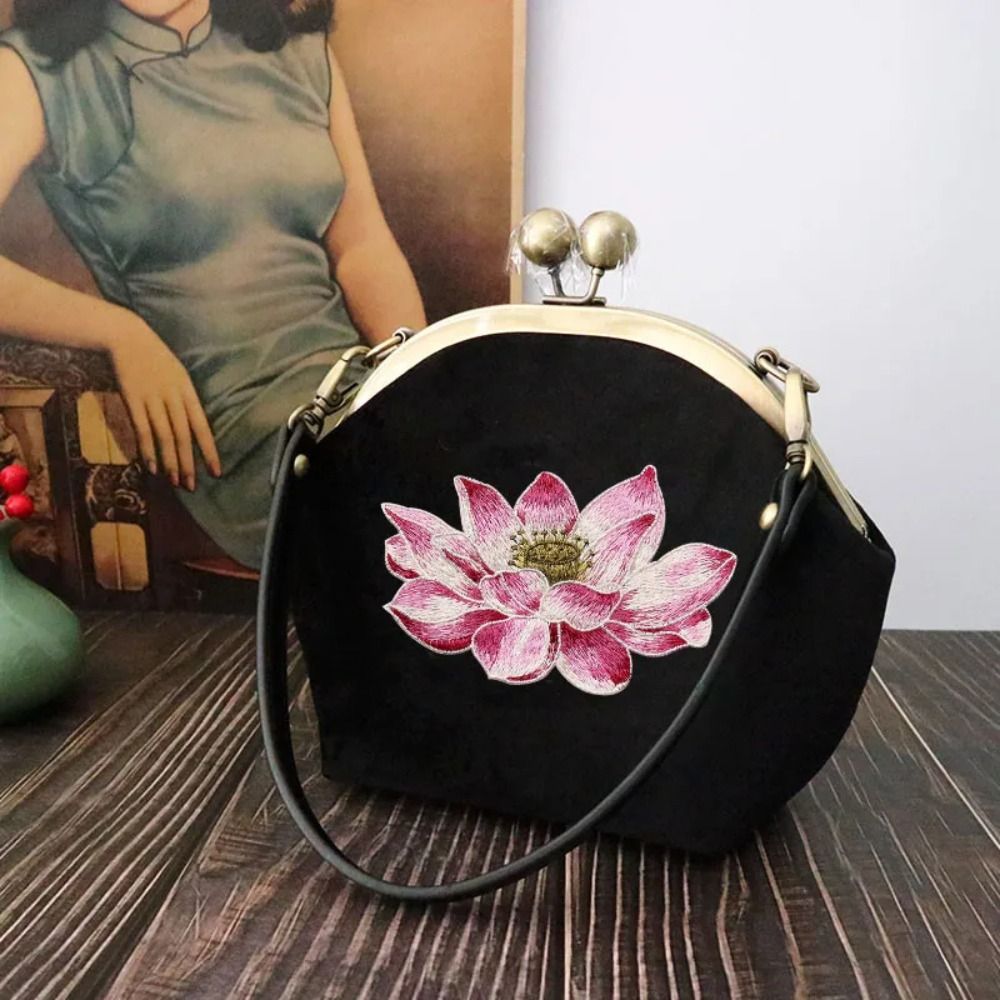 蓮の花が刺繍されたパッチ,バッグ用の柔らかいアップリケ,衣服 - Applique Patch Flower のレビューと価格